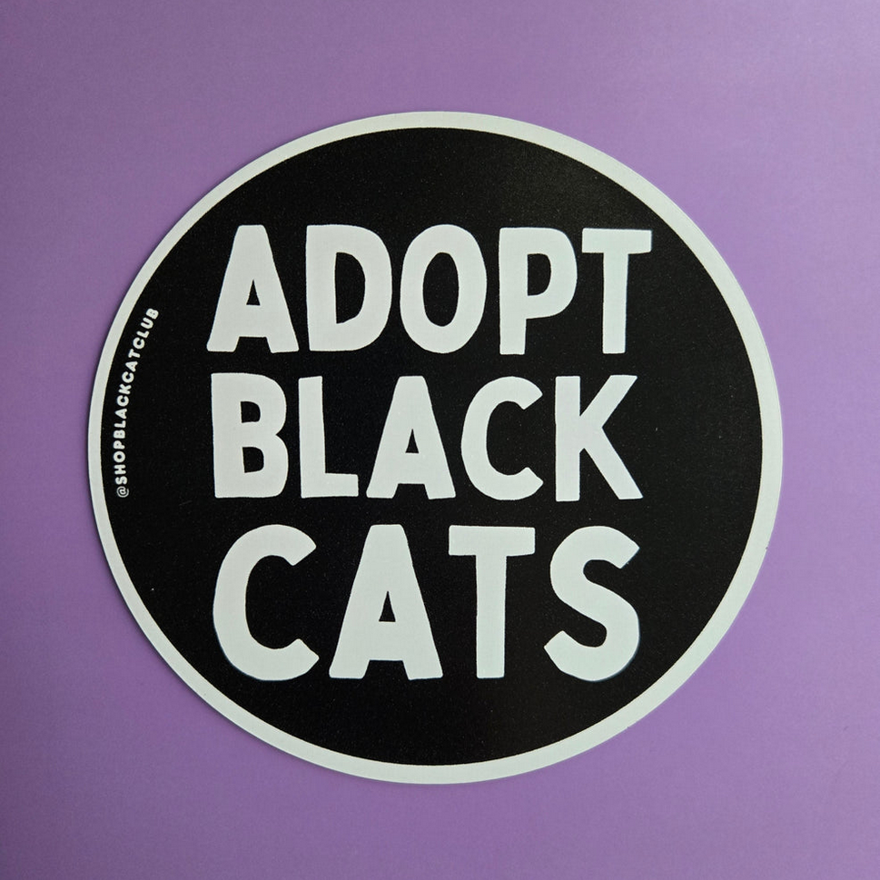Adopt Black Cats Bumper Magnet 5"