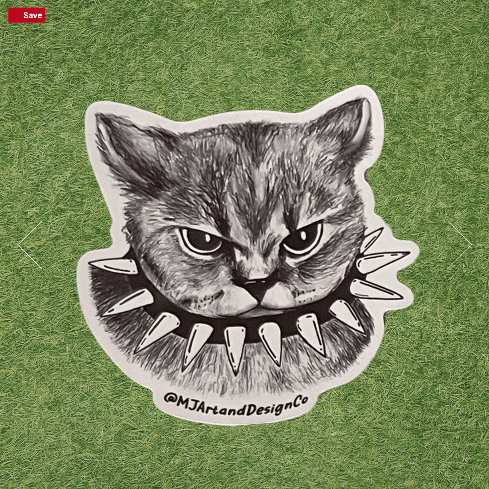 Angry Emo Punk Cat Sticker