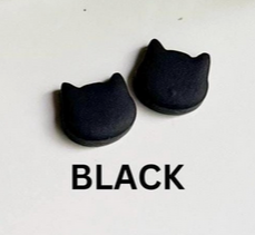 Clay Cat Head Stud Earrings