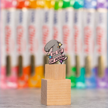 Big Gay Cat Person Enamel Pin