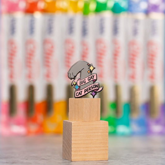 Big Gay Cat Person Enamel Pin