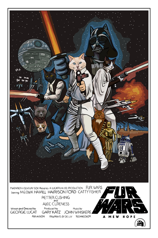 Fur Wars A Mew Hope Unframed Print: 5x7"