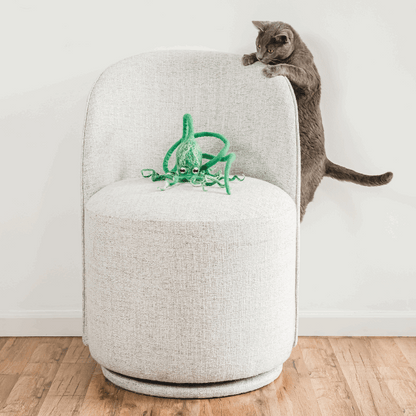 Wool Octopus Cat Toy with 4-Foot Tether (Sea Kelp Green)