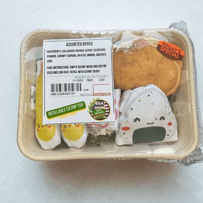 Japanese Bento Box Cat Toy Gift Set