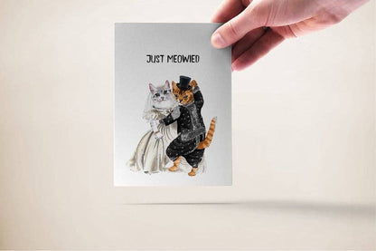 Just Meowied Cat Wedding Card