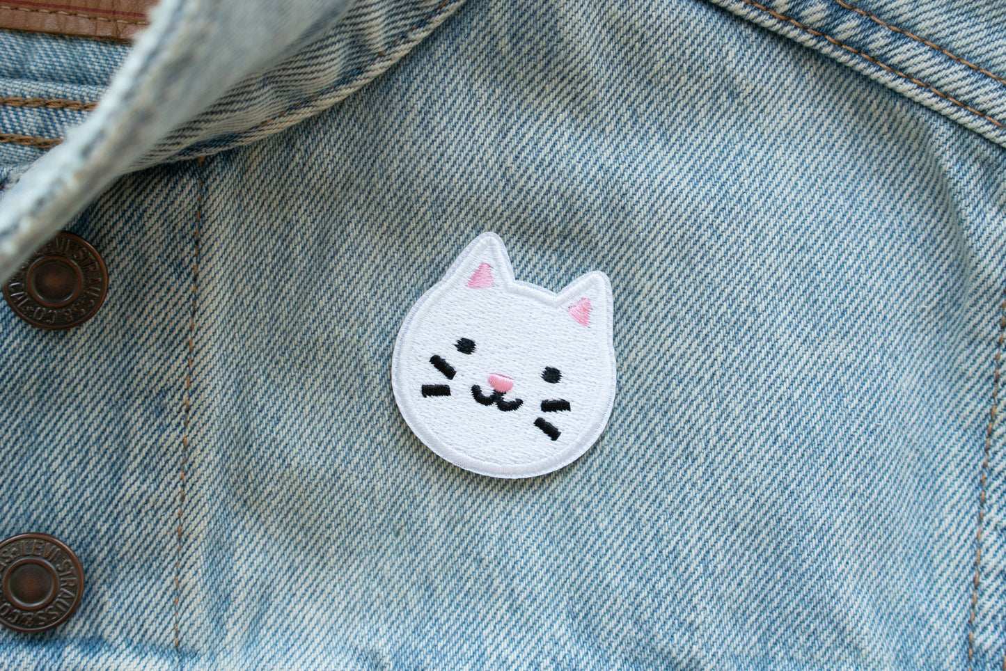 White Kitty Cat Patch