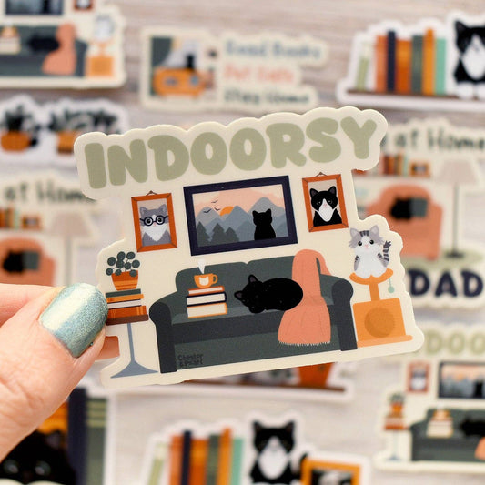 Indoorsy 3-in. Vinyl Cat Sticker