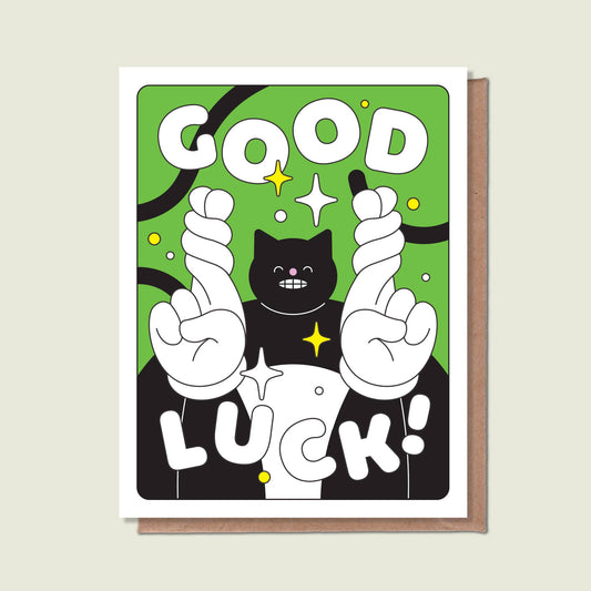 Good Luck Cat Greeting Card