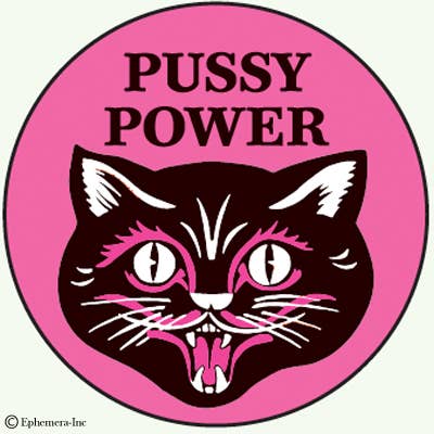 Pussy Power Cat Round Magnet