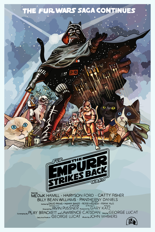 Fur Wars The Empurr Strikes Back Unframed Print: 5x7"