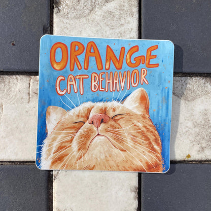 Orange Cat Behavior Sticker