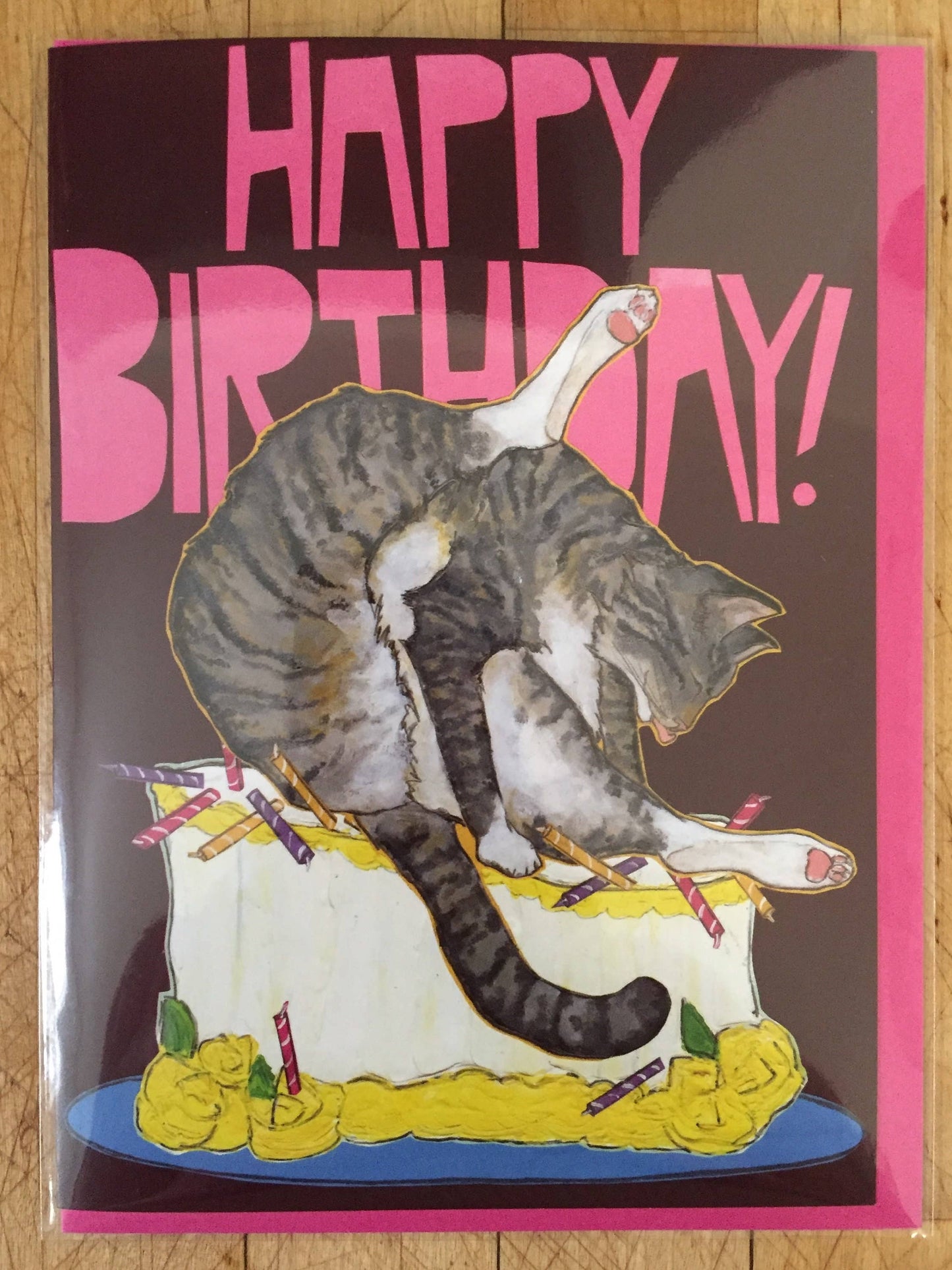 Bad Cat Birthday Card