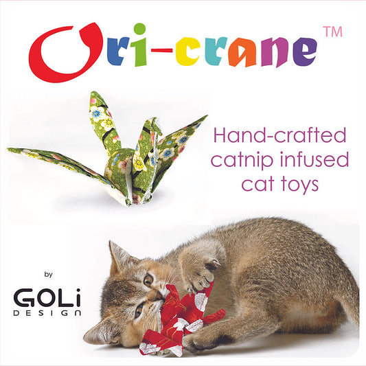 Ori-Crane Origami Crane Catnip Toy (assorted colors)