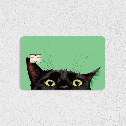 Black Cat on Green Credit Card Skin