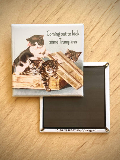 Anti-Trump Vintage Cat Magnet