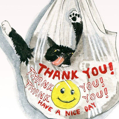 You Are Pawesome Cat in Bag Thank You Card