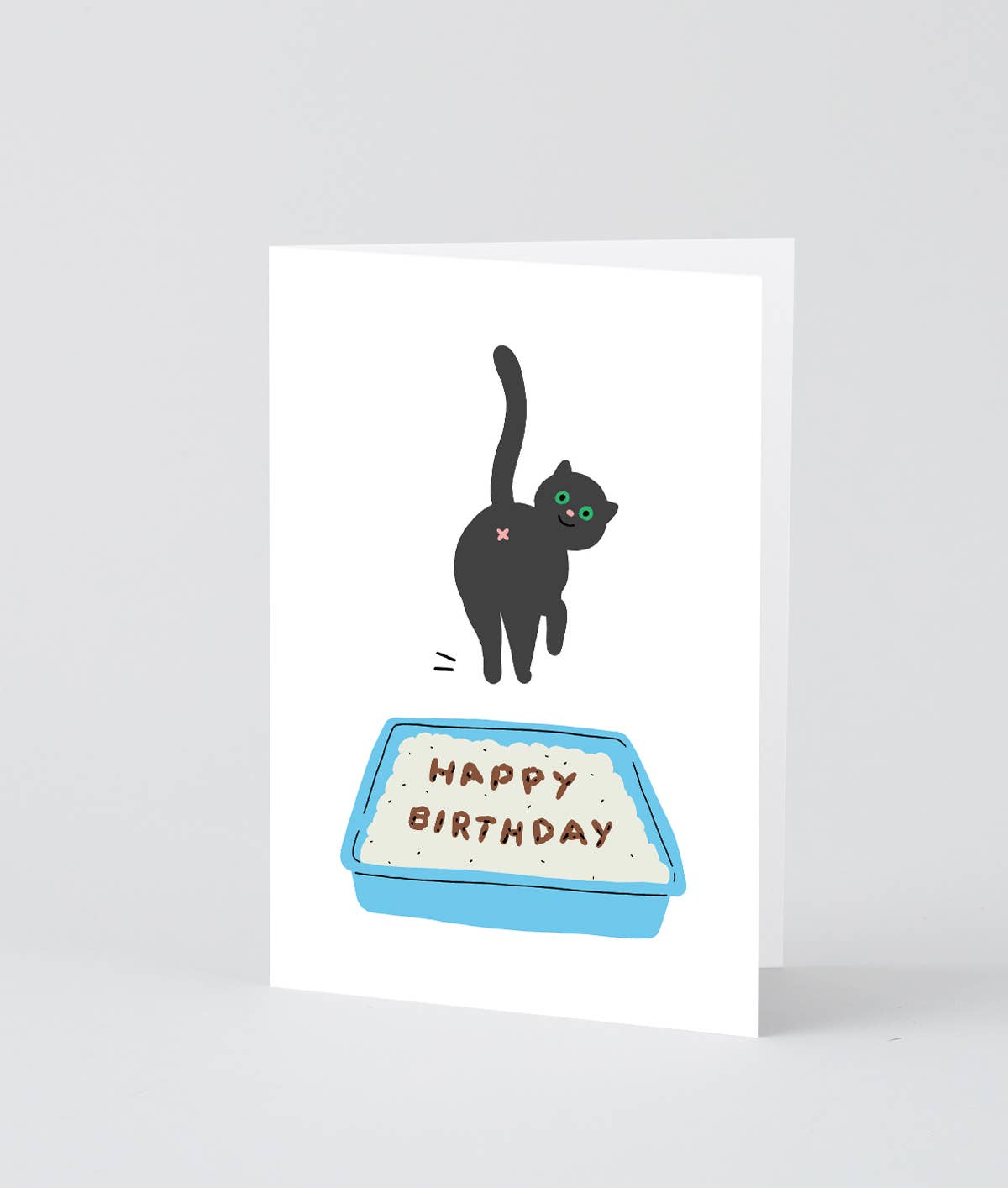 Birthday Cat Poop Greetings Card