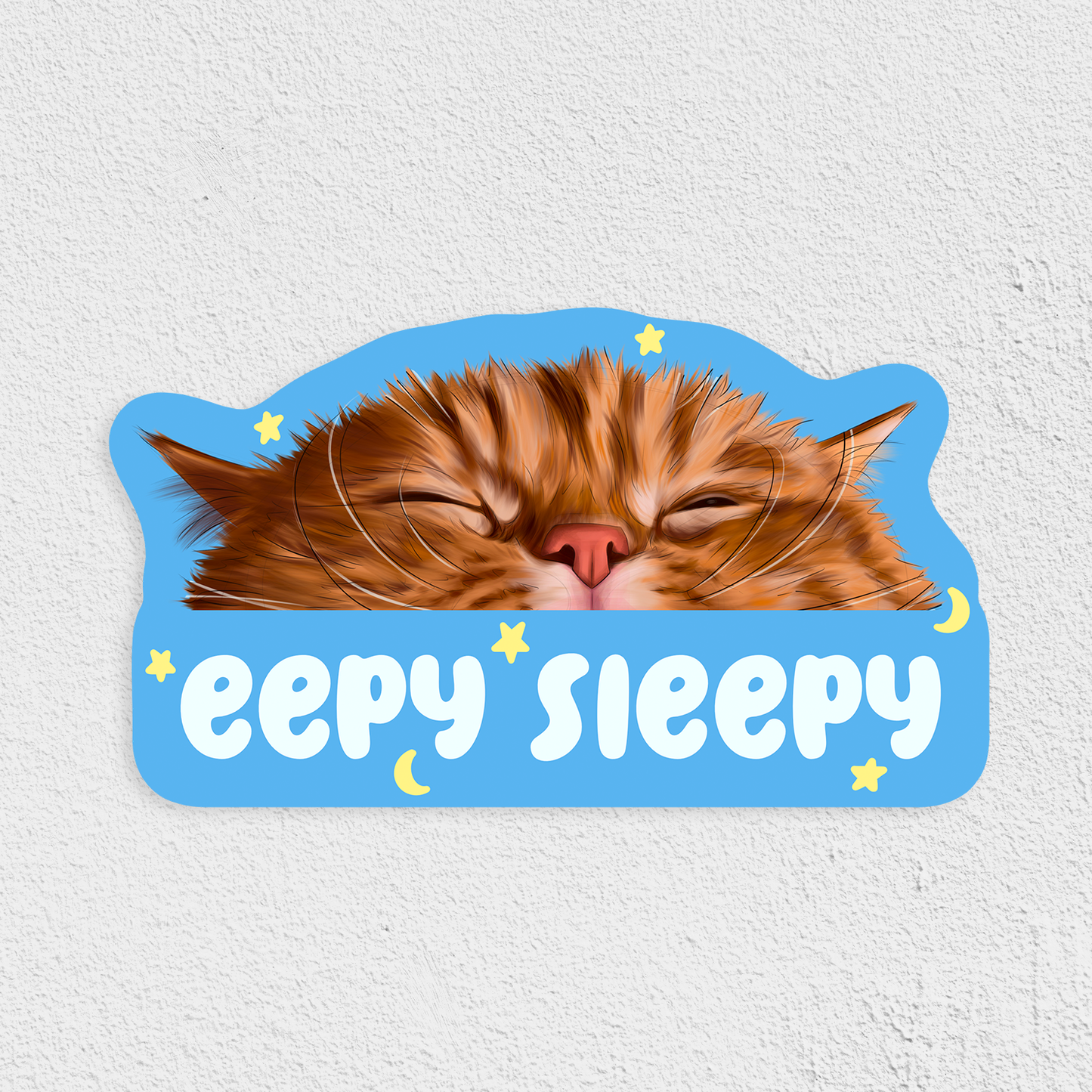 Eepy Sleepy Orange Cat Sticker