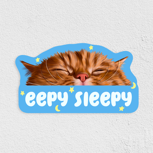 Eepy Sleepy Orange Cat Sticker