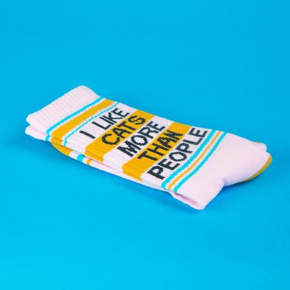 I Like Cats More Than People Gym Crew Socks (One Size Fits Most)