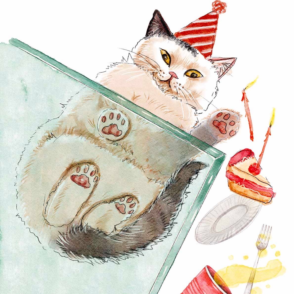 Another Year? Knock It Off! Cat Birthday Card