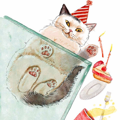 Another Year? Knock It Off! Cat Birthday Card