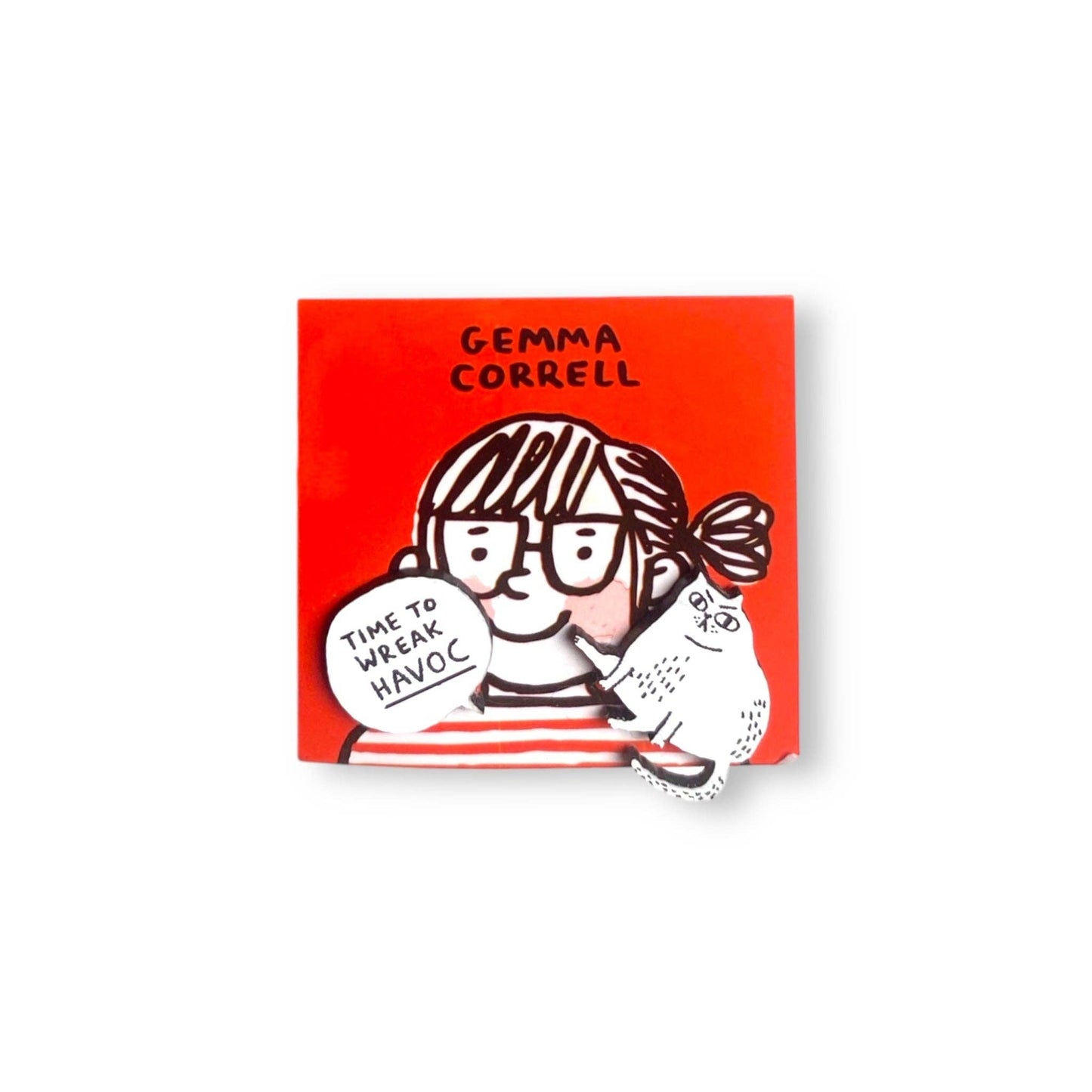 Time to Wreak Havoc Gemma Correll Cat Stud Earrings