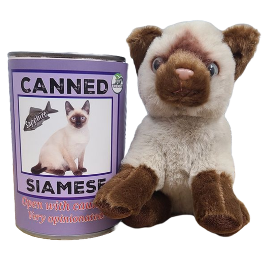 Canned Siamese Cat Stuffed Animal Plush