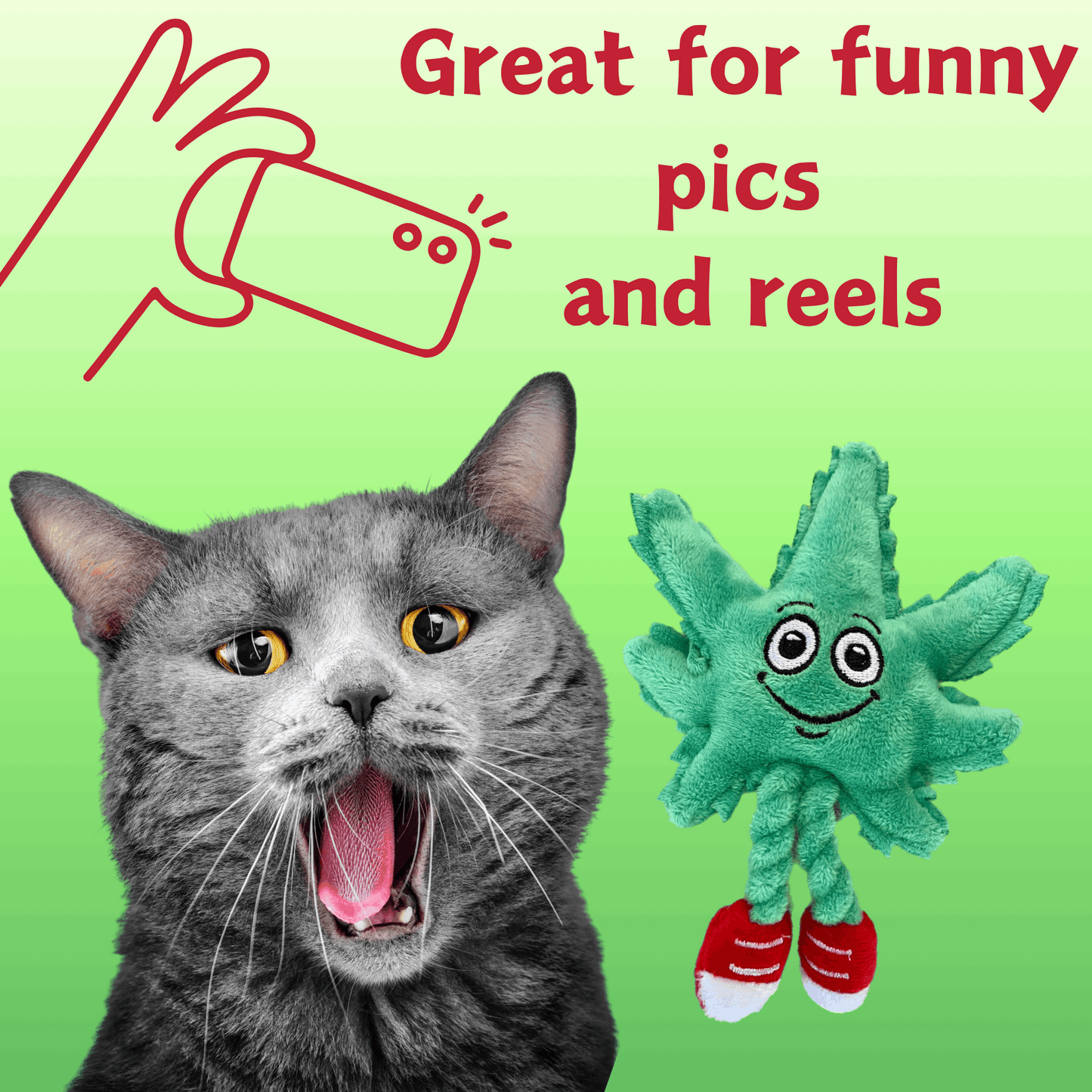 Weed Leaf Catnip Cat Toy "Lil' MJ"