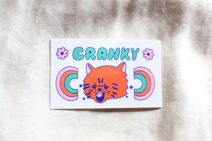 Cranky Orange Cat Sticker