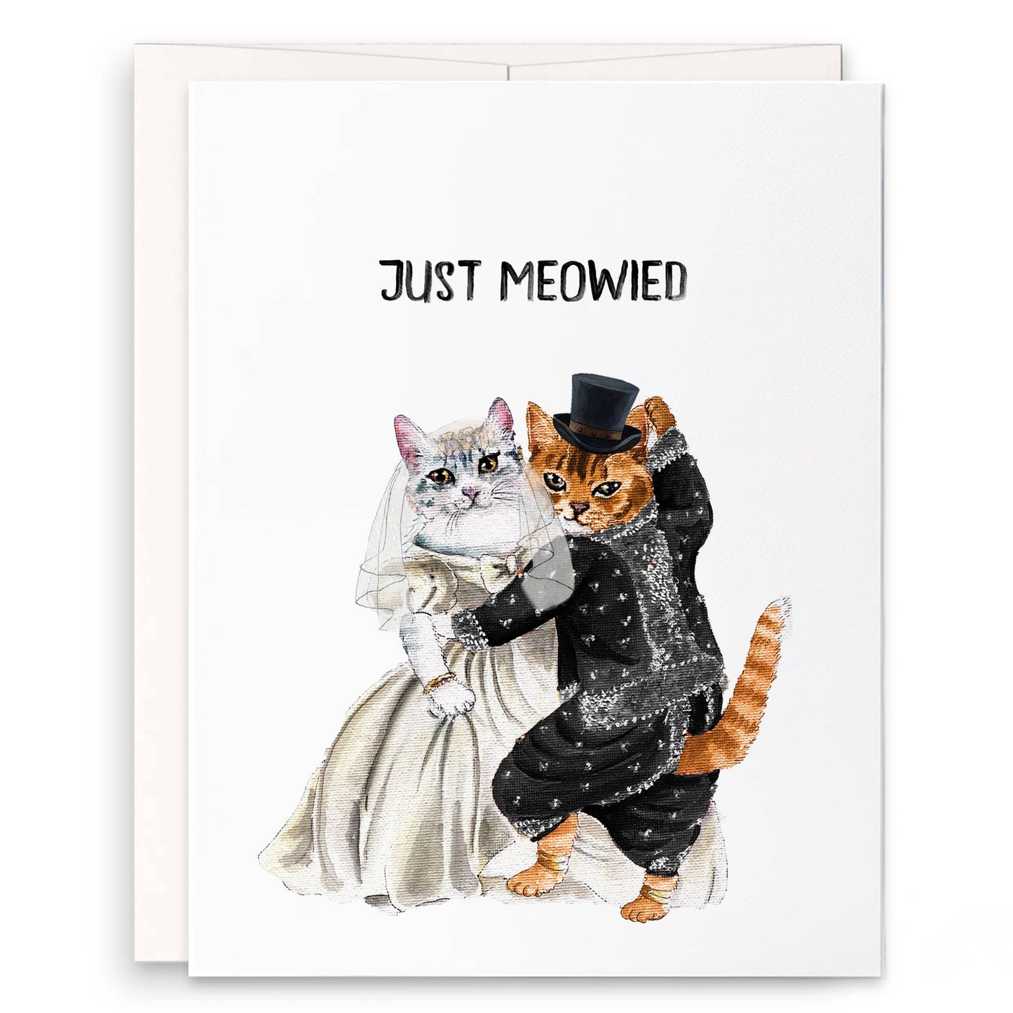 Just Meowied Cat Wedding Card