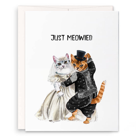 Just Meowied Cat Wedding Card