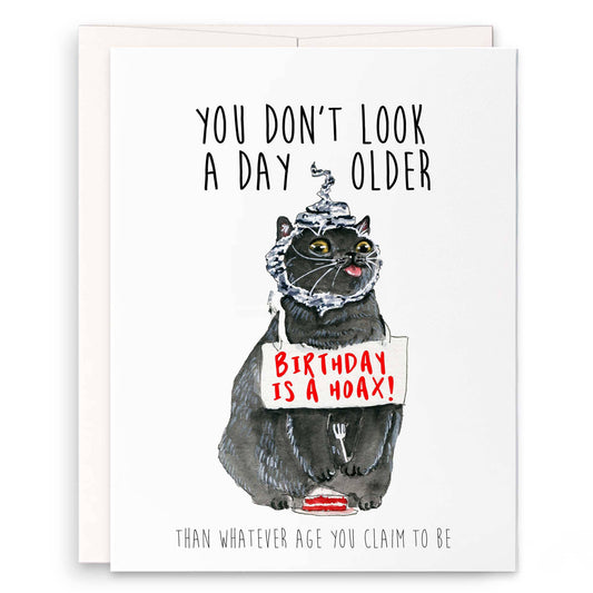 Birthday is a Hoax Cat Birthday Card