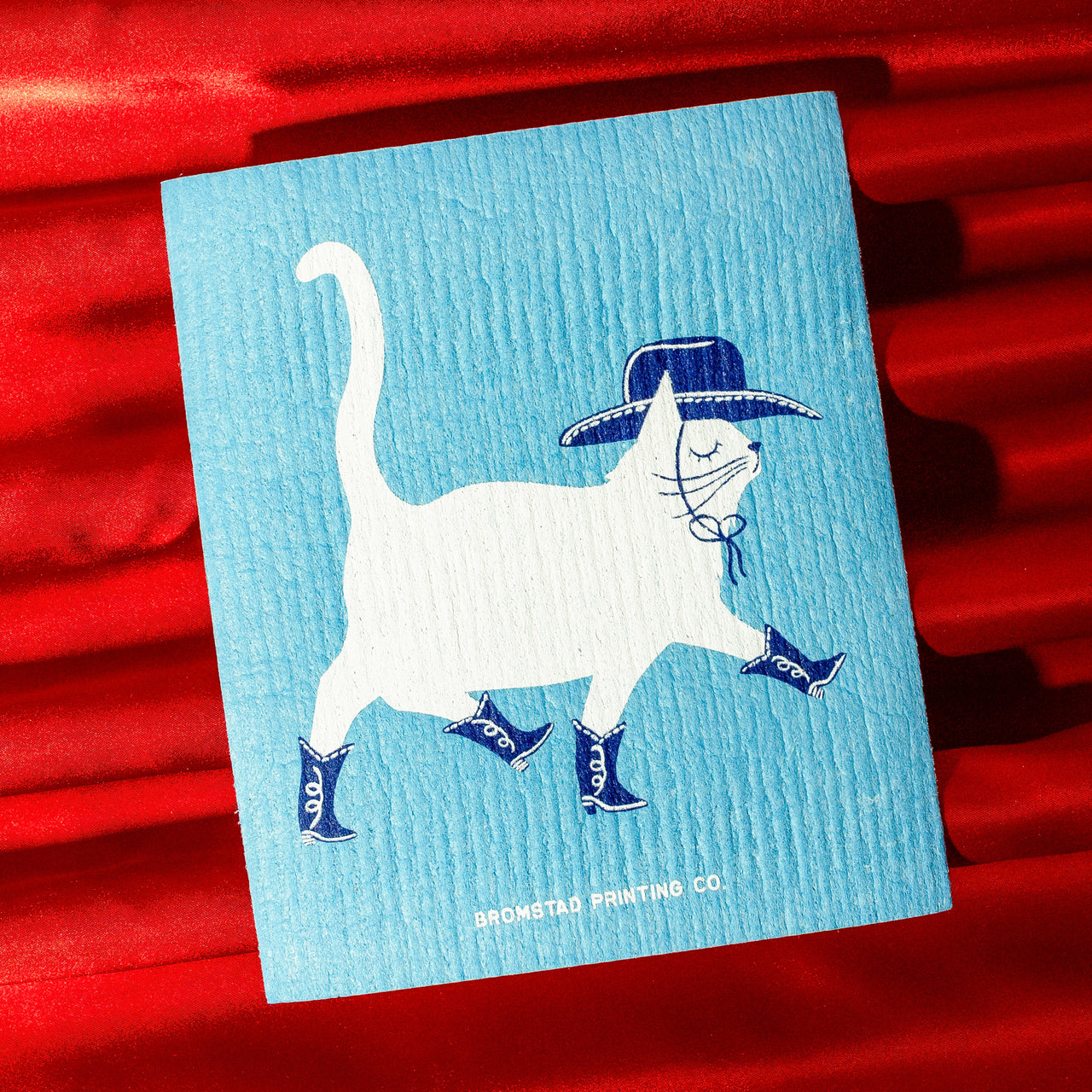 Cowboy Cat Swedish Dishcloth