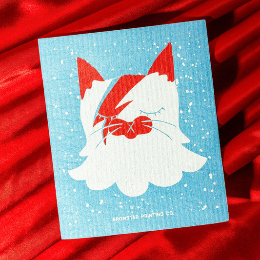 Bowie Cat Swedish Dishcloth