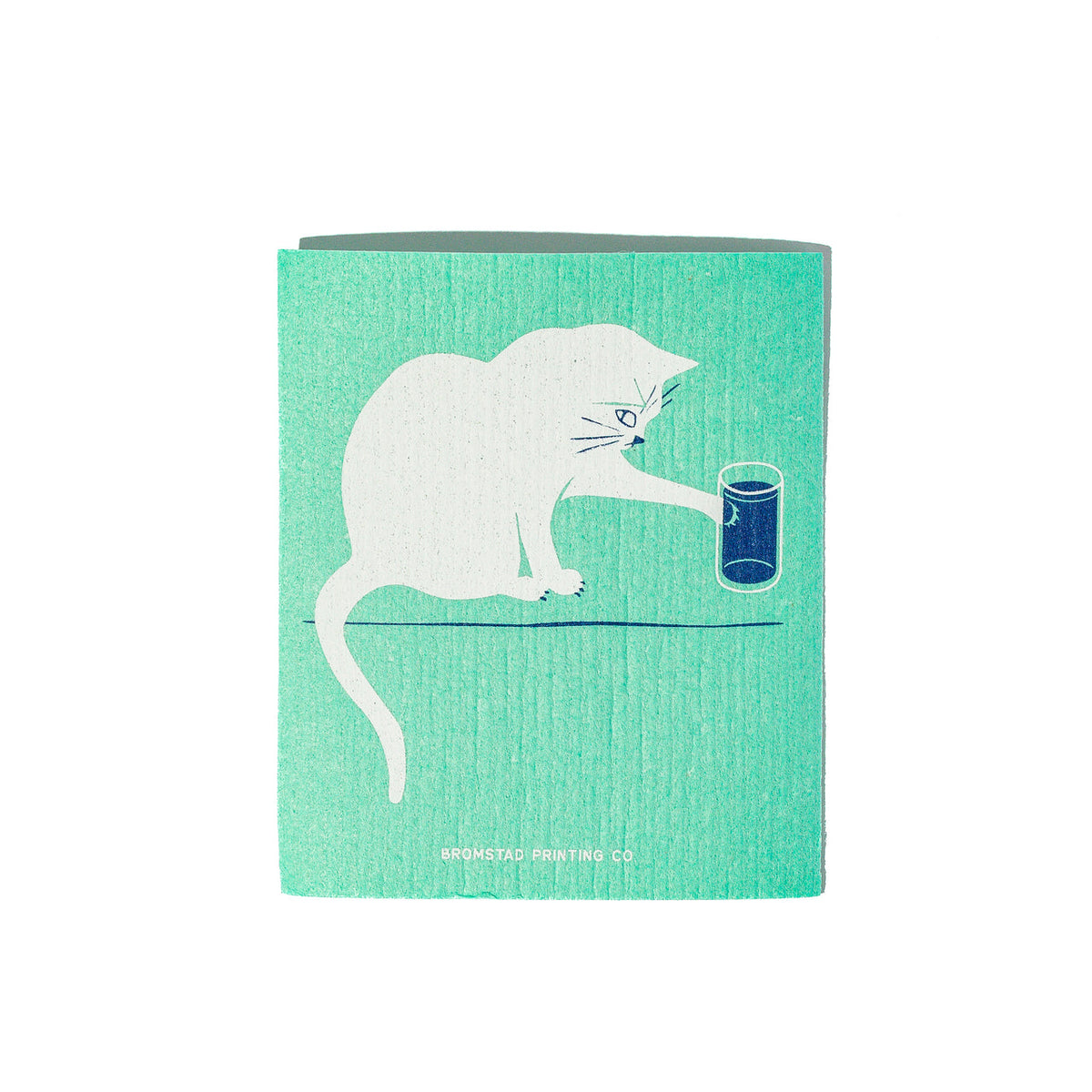 Water Glass Cat Swedish Dishcloth