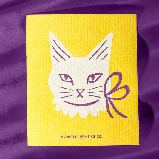Ribbon Cat Swedish Dishcloth