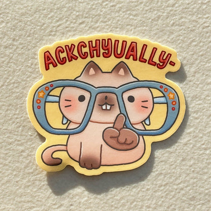 Only 3 Braincells Orange Cat Sticker