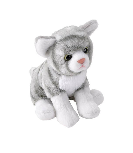 Pocketkins Cat Grey Tabby Stuffed Animal 5"