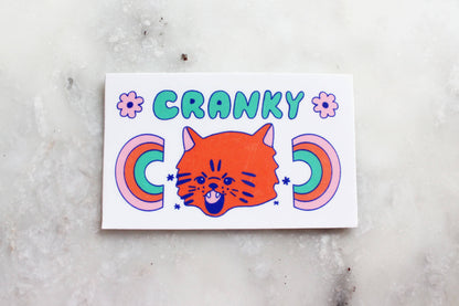 Cranky Orange Cat Sticker