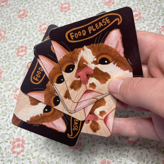 Food Please Cat Sticker