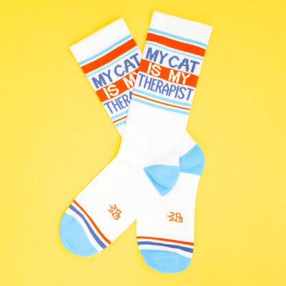 My Cat Is My Therapist Gym Crew Socks (One Size Fits Most)