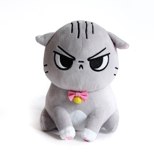 Angry Cat Plush - Gray Tabby Cat