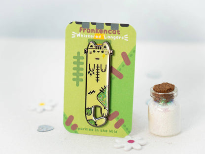 Frankencat Enamel Long Cat Pin