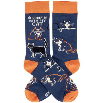 I'd Rather Be With My Cat Socks (One Size Fits Most)