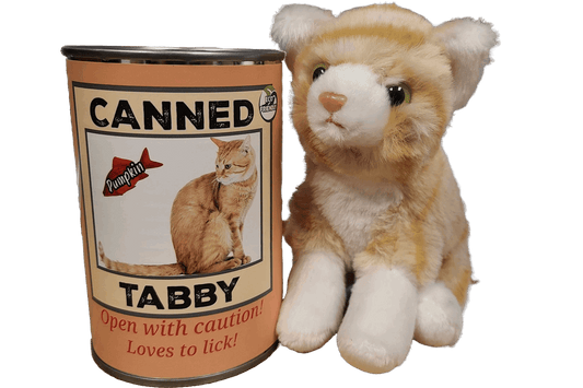 Canned Orange Tabby Cat Stuffed Animal Plush