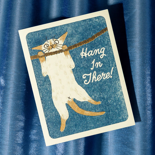Hang in There Siamese Cat Greeting Card