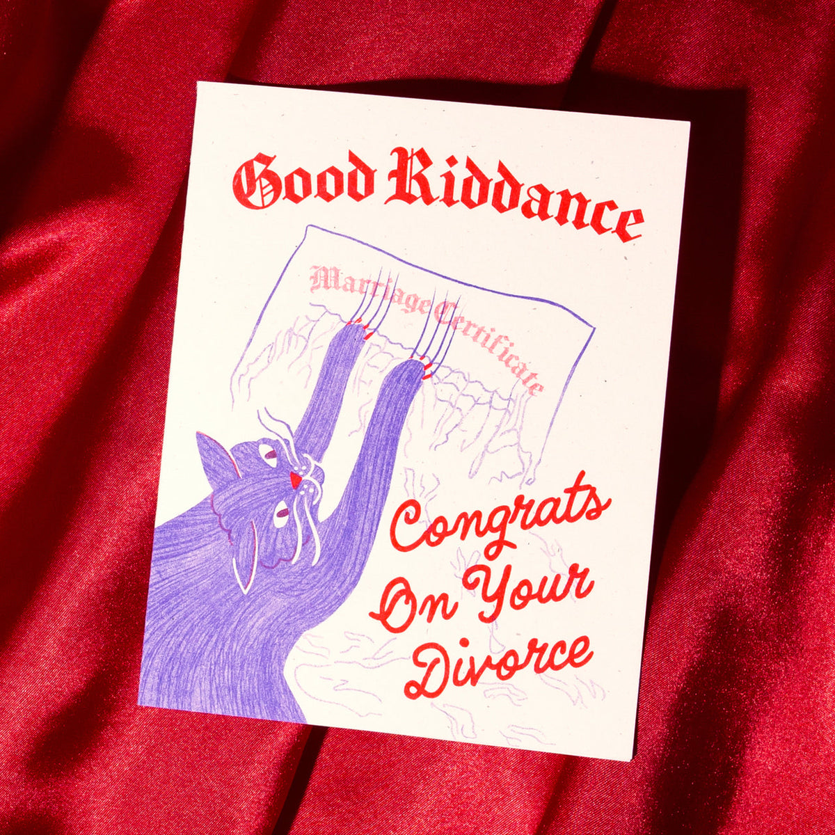 Congrats on Your Divorce Cat Greeting Card