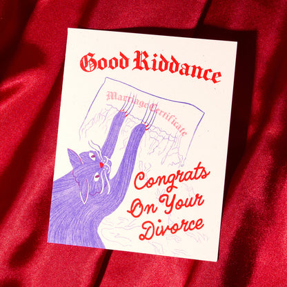 Congrats on Your Divorce Cat Greeting Card
