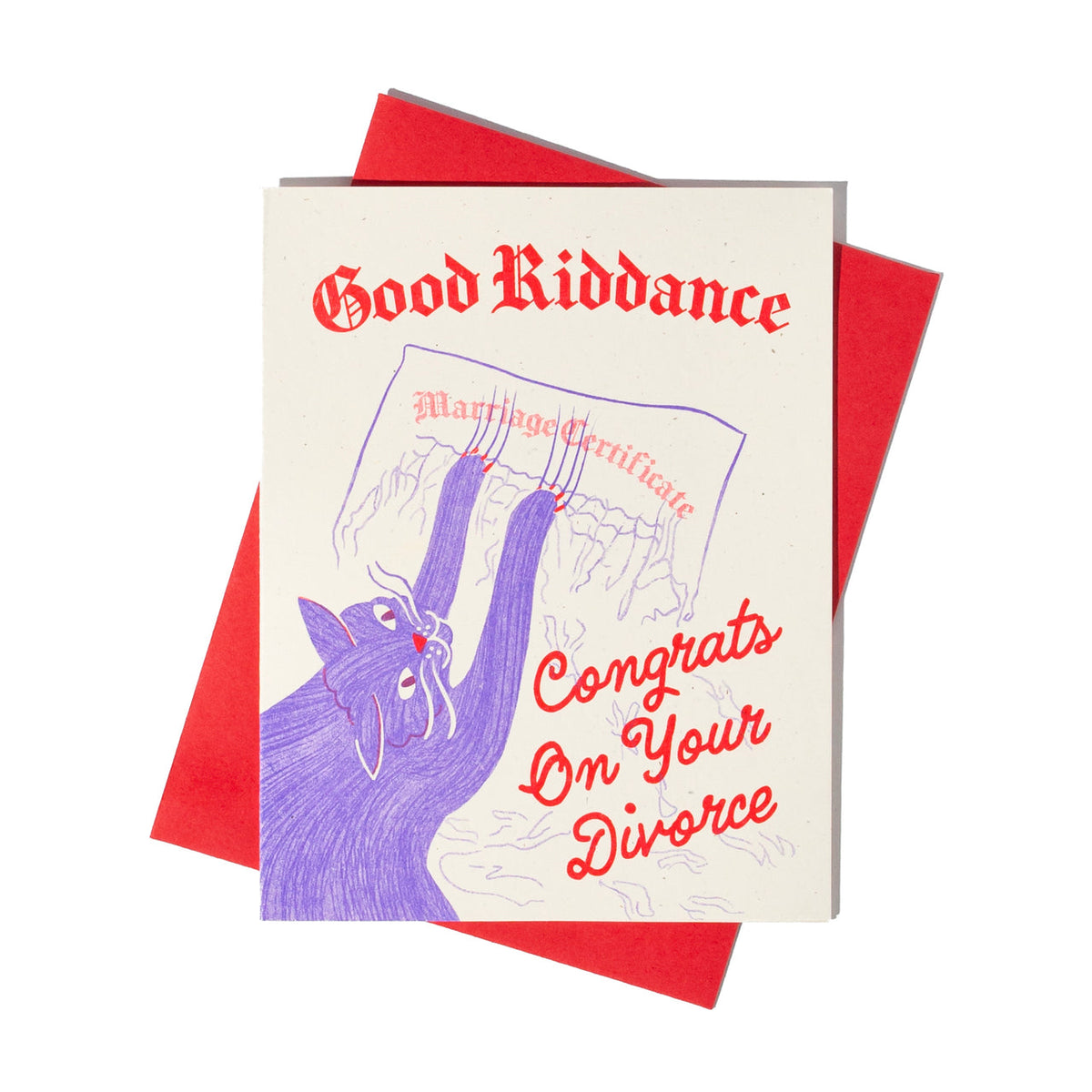 Congrats on Your Divorce Cat Greeting Card